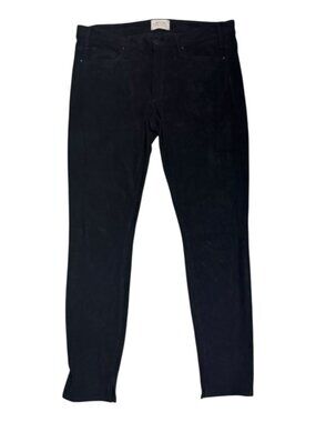 MCGUIRE Anthropologie Vegan Suede Designer Skinny Black Jeans Pants Women 34x30